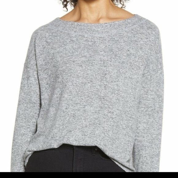 Gibson Tops - Gibson boatneck top, Color gray, Size M